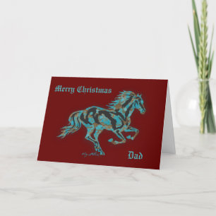 Cartão De Festividades Cavalo Turquesa Galopante
