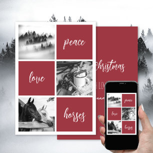 Cartão De Festividades Cavalos da Paz Amante do Cavalo Feriado de Natal