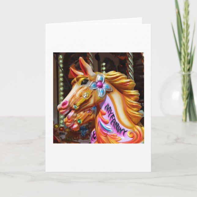Cartão De Festividades Cavalos de feliz-volta (Frente)