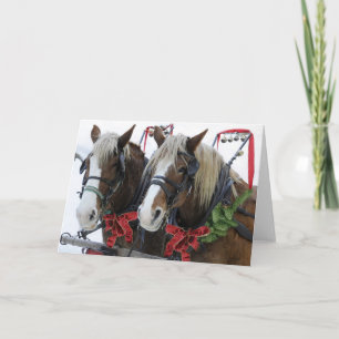 Cartão De Festividades Cavalos de Natal