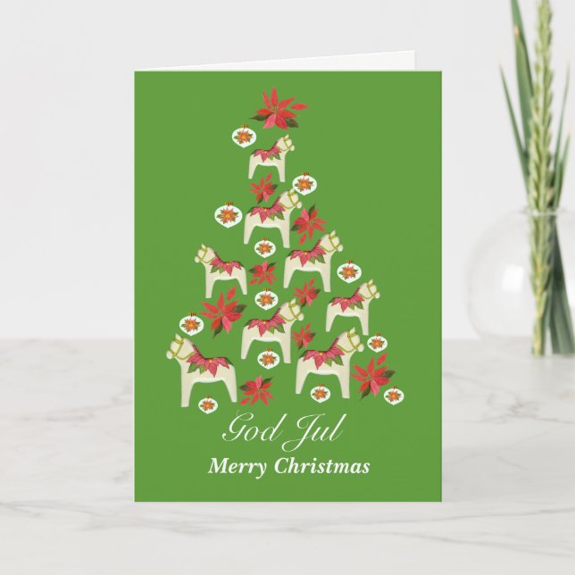 Cartão De Festividades Cavalos de Natal Dala (Frente)