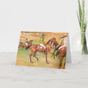 Cartão De Festividades Cavalos de Raça, famosa pintura de Edgar Degas 