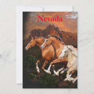 Cartão De Festividades Cavalos Selvagens