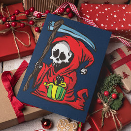Cartão De Festividades Ceifeiro de Natal Engraçado Goth Fofo Personalizad