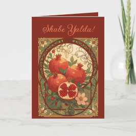 Cartão De Festividades Celebração da Noite de Chelle do Romã Yalda