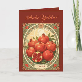 Cartão De Festividades Celebração da Romã Yalda na Noite Mais Escura