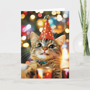Cartão De Festividades Celebração de Gato Engraçado