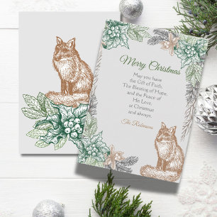 Cartão De Festividades Celebração de Natal com Lobo e Vida Selvagem