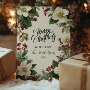 Cartão De Festividades Celebração Evergreen Pinecone Holiday