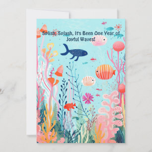 Cartão De Festividades Celebração Submarina 1rua Aniversário