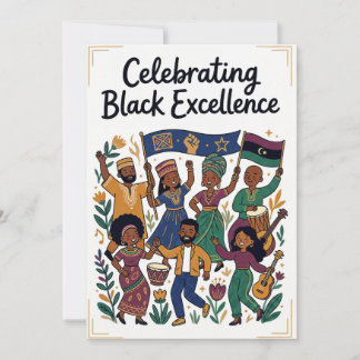 Cartão De Festividades Celebrando a Excelência Negra História Negra