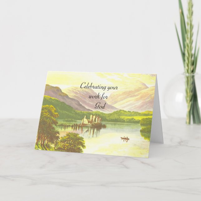 Cartão De Festividades Celebrando seu trabalho por Deus (Frente)