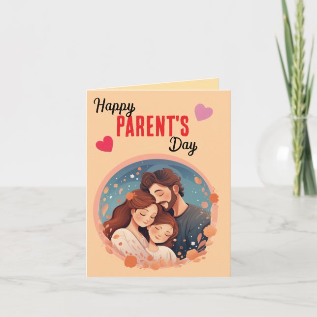 Cartão De Festividades "Celebrando Você, Mãe e Pai" (Frente)