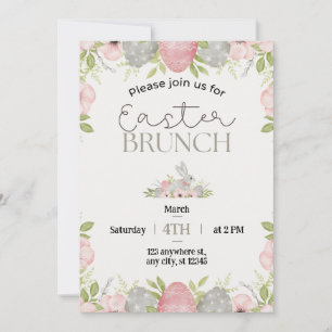 Cartão De Festividades Celebrar Primavera com um belo Brunch Páscoa!