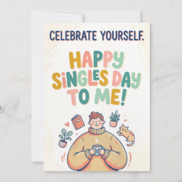 Cartão De Festividades Celebrate Yourself Singles Day Illustration