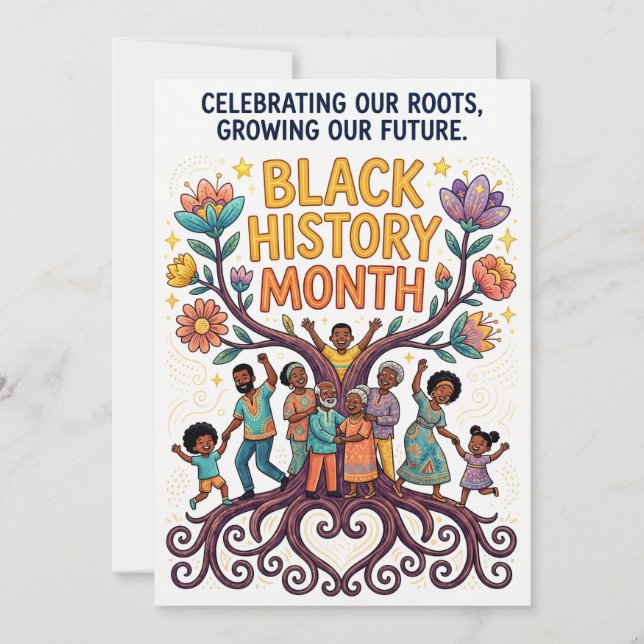 Cartão De Festividades Celebrating Our Roots, Growing Our Future BHM (Frente)