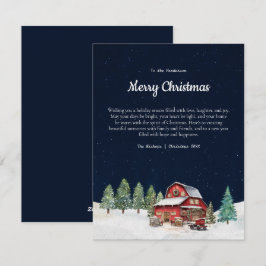 Cartão De Festividades Celeiro de Natal Branco Rústico