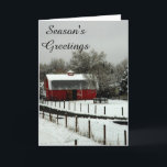 Cartão De Festividades Celeiro vermelho<br><div class="desc">Um celeiro vermelho na neve no vale norte de Albuquerque.</div>