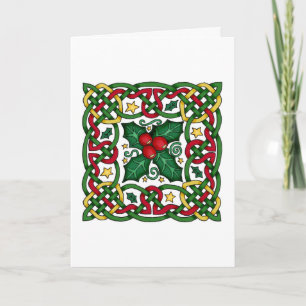 Cartão De Festividades Celtic Garland & Holly Greeting Card