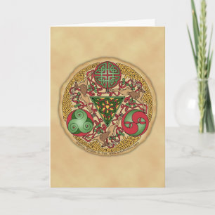 Cartão De Festividades Celtic Reindeer Shield Greeting Card