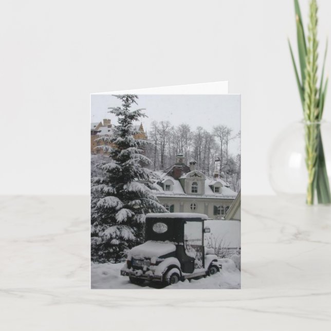 Cartão De Festividades Cena 2004 do inverno de Neuschwanstein (Frente)