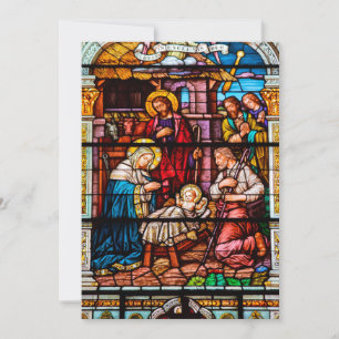 Cartão De Festividades Cena da Natividade de Jesus em Vidro Arrependido