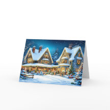 Cena de Cabana Nevada de Natal no Inverno Mágico
