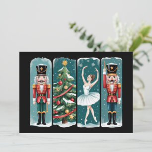 Cartão De Festividades Cena de Férias do Ballet de Natal do Quebra-Nozes