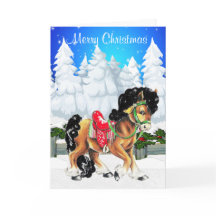 Cena De Inverno Com Cavalo E Cerca Feliz Natal