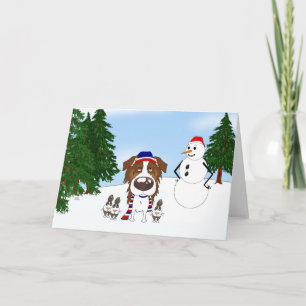 Cartão De Festividades Cena de Inverno do Australian Shepherd
