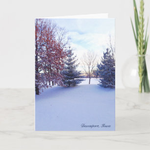 Cartão De Festividades Cena de inverno em Davenport, Iowa Note Card