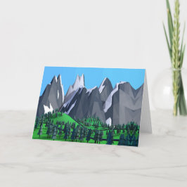 Cartão De Festividades Cena de montanha com neve