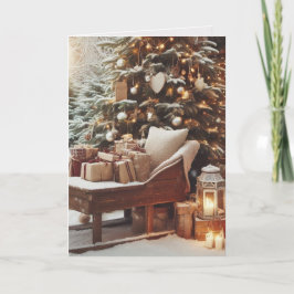 Cartão De Festividades Cena de natais vintages