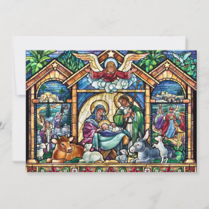 Cartão De Festividades Cena de Natal Bênçãos de Natal