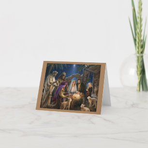 Cartão De Festividades Cena de Natal do Menino Jesus
