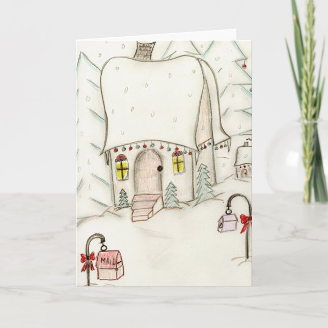 Cartão De Festividades Cena de Natal Festiva (Frente)