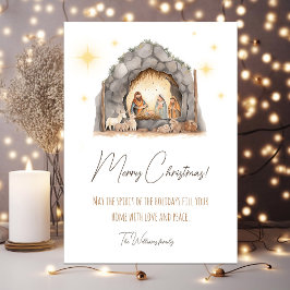 Cartão De Festividades Cena de Natal Ilustrada