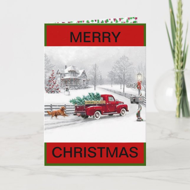 Cartão De Festividades Cena de Natal na Farmhouse (Frente)