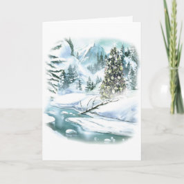 Cartão De Festividades Cena de Natal Neve