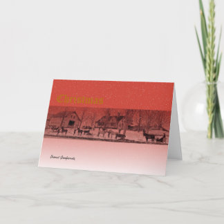 Cartão De Festividades Cena de Natal no início dos anos 1900 Maine