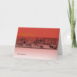 Cartão De Festividades Cena de Natal no início dos anos 1900 Maine