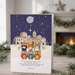 Cartão De Festividades Cena de Natal Religiosa e Escritura