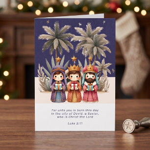 Cartão De Festividades Cena de Natal Religiosa e Escritura
