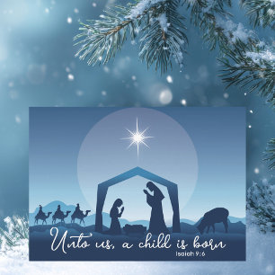 Cartão De Festividades Cena de Natal Religiosa Verse Natividade