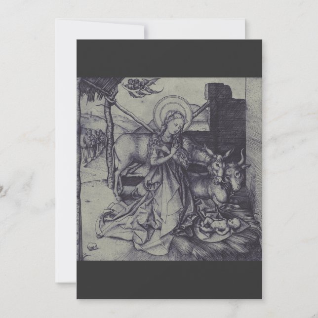 Cartão De Festividades Cena de Natividade Antiga og Jesus Cristo (Frente)