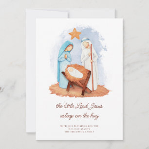 Cartão De Festividades Cena de Natividade Dormindo no Natal