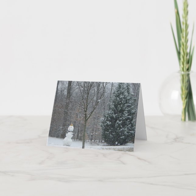 Cartão De Festividades Cena de Neve de inverno do Neve do Vizinho (Frente)
