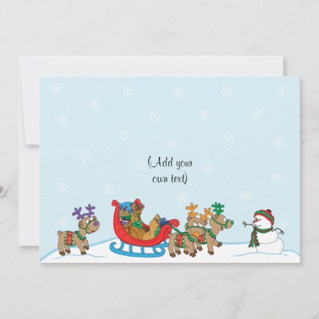 Cartão De Festividades Cena de neve de Natal 2lado/plano/cartão/ & env 7" (Frente)