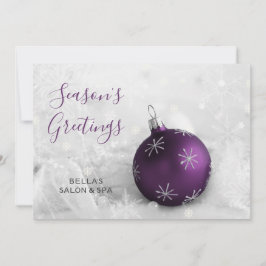 Cartão De Festividades Cena de Neve Elegante Empresa de Enfeite Roxo