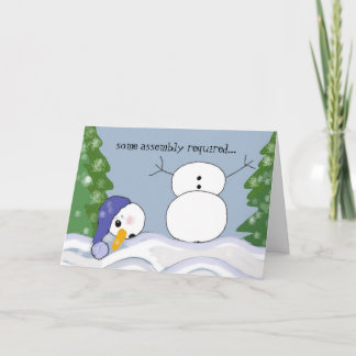 Cartão De Festividades Cena Divertida de Boneco de Neve - Montagem Necess